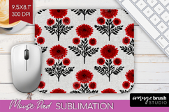 Scandi Flowers Mouse Pad Sublimation - Scandinavian Mousepad Product Image 1