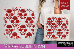 Scandi Flowers Tote Bag - Scandinavian Tote Bag PNG Product Image 1