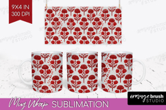 Scandi Flowers Mug Wrap - Scandinavian Mug PNG Sublimation Product Image 1