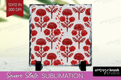 Scandi Flowers Slate PNG - Scandinavian Square Slate Product Image 1