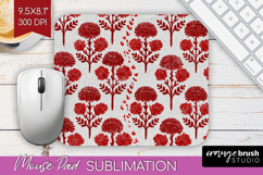 Scandi Flowers Mouse Pad Sublimation - Scandinavian Mousepad Product Image 1
