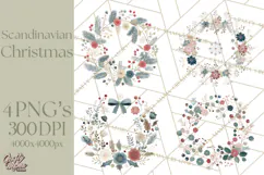 Minimalist Scandinavian Christmas PNG, Nordic Holiday Product Image 1