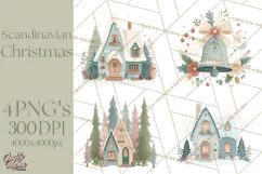 Minimalist Scandinavian Christmas PNG, Nordic Holiday Product Image 1