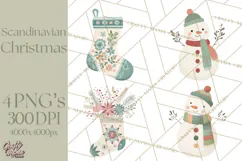 Minimalist Scandinavian Christmas PNG, Nordic Holiday Product Image 1