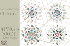 Minimalist Scandinavian Christmas PNG, Nordic Holiday Product Image 1