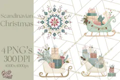 Minimalist Scandinavian Christmas PNG, Nordic Holiday Product Image 1