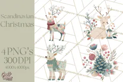 Minimalist Scandinavian Christmas PNG, Nordic Holiday Product Image 1