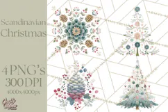 Minimalist Scandinavian Christmas PNG, Nordic Holiday Product Image 1