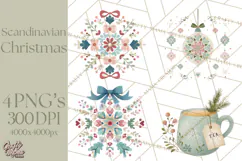 Minimalist Scandinavian Christmas PNG, Nordic Holiday Product Image 1