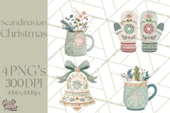 Minimalist Scandinavian Christmas PNG, Nordic Holiday Product Image 1