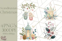 Minimalist Scandinavian Christmas PNG, Nordic Holiday Product Image 1