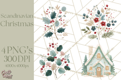 Minimalist Scandinavian Christmas PNG, Nordic Holiday Product Image 1