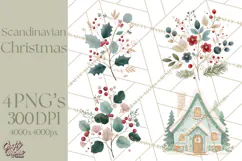 Minimalist Scandinavian Christmas PNG, Nordic Holiday Product Image 1