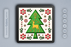 Scandinavian Christmas Tree Folk Art Layered Papercut Product Image 1