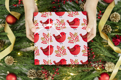 Red and Gold Watercolor Christmas Collection - Folk Art Product Image 4