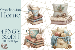 Hygge Winter Home Clipart PNG Neutral Cozy Decor Product Image 1