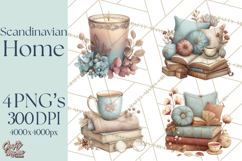 Hygge Winter Home Clipart PNG Neutral Cozy Decor Product Image 1