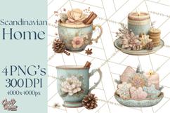 Hygge Winter Home Clipart PNG Neutral Cozy Decor Product Image 1
