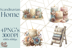 Hygge Winter Home Clipart PNG Neutral Cozy Decor Product Image 1
