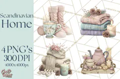 Hygge Winter Home Clipart PNG Neutral Cozy Decor Product Image 1