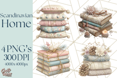 Hygge Winter Home Clipart PNG Neutral Cozy Decor Product Image 1