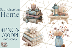 Hygge Winter Home Clipart PNG Neutral Cozy Decor Product Image 1