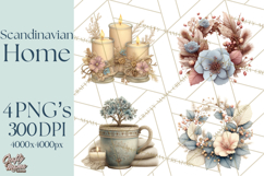 Hygge Winter Home Clipart PNG Neutral Cozy Decor Product Image 1