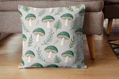 scandinavian mushroom folk, nordic minimalist pattern, dala inspired art, cozy simple background, modern home decor, hygge style design, line art mushroom, rustic neutral palette, interior design artwork, folk art mushroom, scandinavian folk pattern, mush