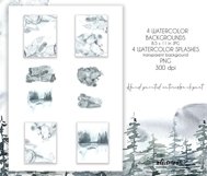 Scandinavian watercolor christmas clipart 