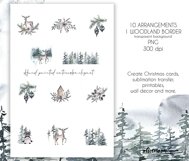 Scandinavian watercolor christmas clipart 