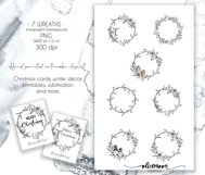 Scandinavian watercolor christmas clipart 