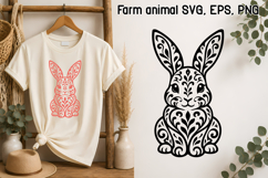 Scandinavian Ornament SVG Design | Bunny SVG Farm Design Product Image 1
