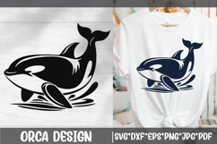 Orca Silhouette SVG Cut File. Killer Whale PNG Clipart. Product Image 1