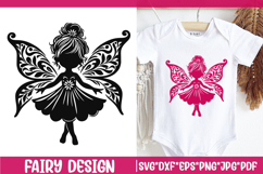 Fairy Girl Silhouette SVG Cut File. Magic Floral Fairy PNG. Product Image 1