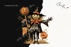 Whimsical Vintage Scarecrow Clipart | Halloween PNG Product Image 2