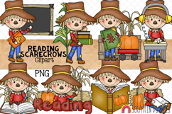 Reading Scarecrows Clip Art - School - Autumn - Fall Farm Product Image 1