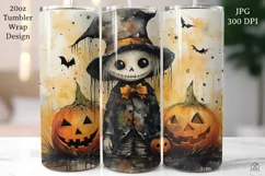 Scarecrow 20oz Tumbler Wrap JPG Halloween Sublimation Design Product Image 1