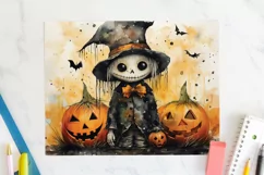 Scarecrow 20oz Tumbler Wrap JPG Halloween Sublimation Design Product Image 2