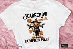 Scarecrow Smiles Pumpkin Piles PNG | Halloween Sublimation Product Image 3
