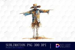 Scarecrow Straw Watercolor Clipart PNG Product Image 1