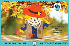 Scarecrow Autumn Halloween Thanksgiving Treat Holder Bag Product Image 6