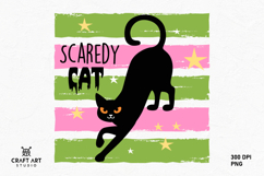 Halloween Cat Stripes PNG, Halloween T Shirt PNG Product Image 1