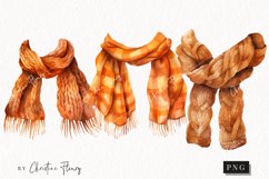 Watercolor Fall Scarves | Fall PNG Product Image 1