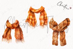 Watercolor Fall Scarves | Fall PNG Product Image 3