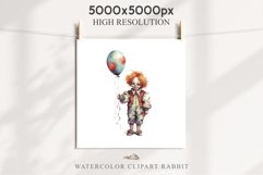 Scary Clown Creepy Spooky Halloween Clipart PNG Scrapbooking Fairy Tale Art Image Watercolor Transparent Print illustration sublimation creepy printable digital