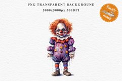 Scary Clown Creepy Spooky Halloween Clipart PNG Scrapbooking Fairy Tale Art Image Watercolor Transparent Print illustration sublimation creepy printable digital