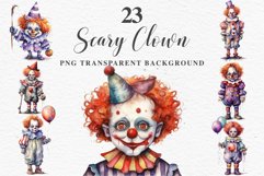 watercolor Scary Clown, spooky clipart, nursery, Creepy Witch art, halloween decoration art Scary Clown Creepy Spooky Halloween Clipart PNG Scrapbooking Fairy Tale Art Image Watercolor Transparent Print illustration sublimation creepy printable digital