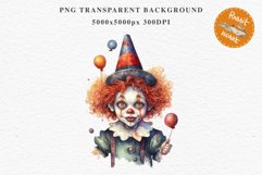 Scary Clown Creepy Spooky Halloween Clipart PNG Scrapbooking Fairy Tale Art Image Watercolor Transparent Print illustration sublimation creepy printable digital