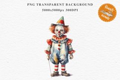 Scary Clown Creepy Spooky Halloween Clipart PNG Scrapbooking Fairy Tale Art Image Watercolor Transparent Print illustration sublimation creepy printable digital