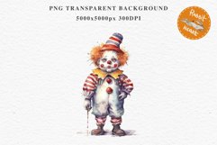 Scary Clown Creepy Spooky Halloween Clipart PNG Scrapbooking Fairy Tale Art Image Watercolor Transparent Print illustration sublimation creepy printable digital